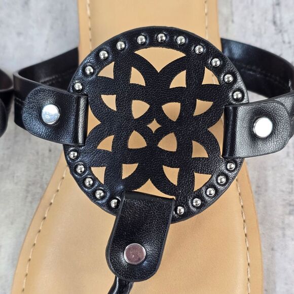 DV by Dolce Vita Women's Black and Tan Cut-Out Sandals - Picture 2 of 6